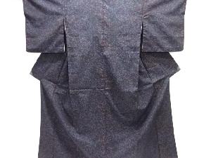 七宝に草花模様織り出し手織り紬訪問着